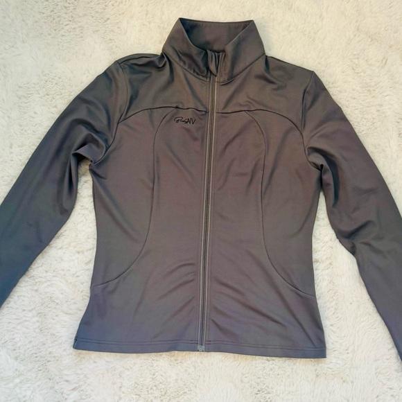 Body NV Women's Gray Zip-Up Athletic Top and Leggings Set - Picture 5 of 15